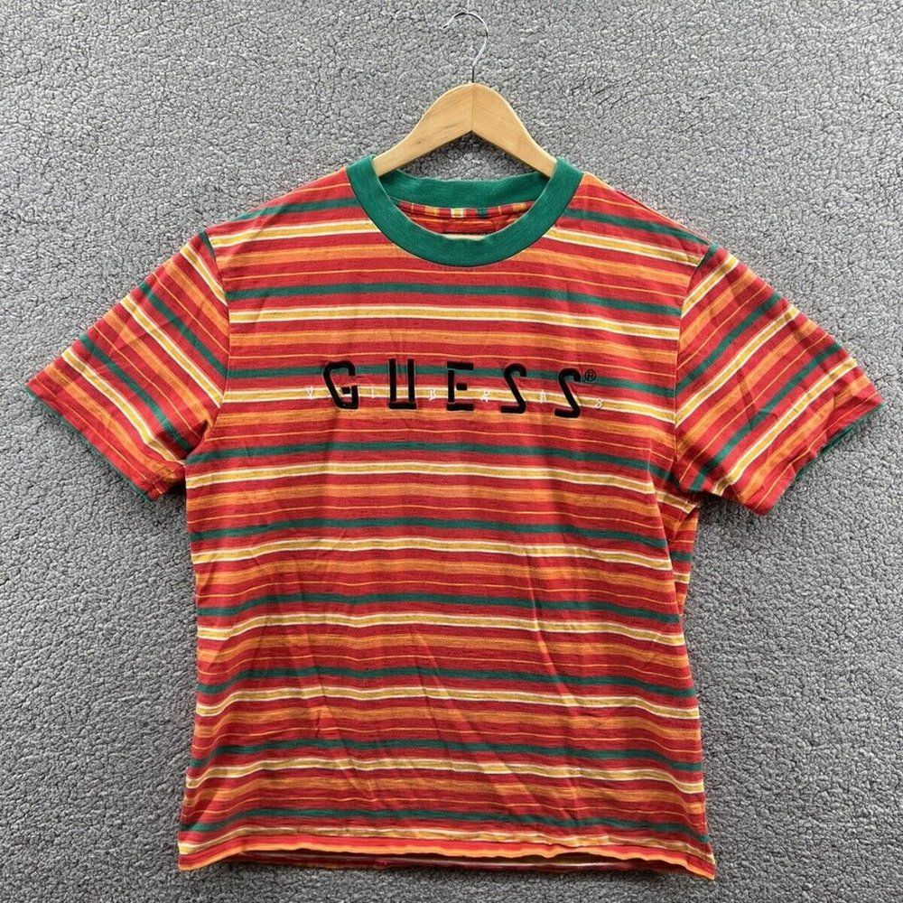Guess J Balvins Vibras Orange Striped T-shirt Men’s Size Large